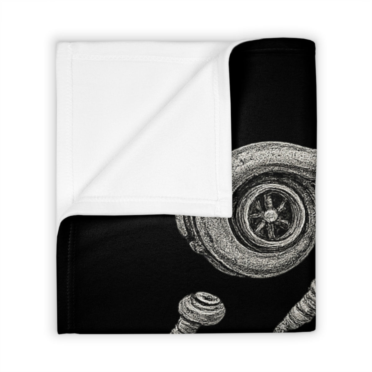 Car Parts Throw Blanket — "Unique Slow and Loud" Retro JDM Drift Blanket for Car Enthusiasts